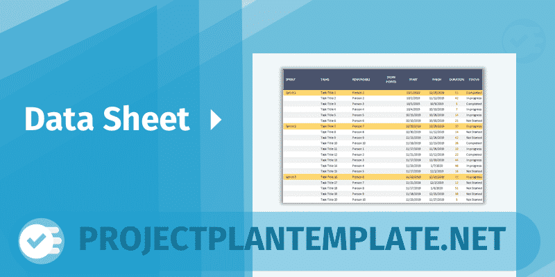 Agile Project Plan Template Data Sheet