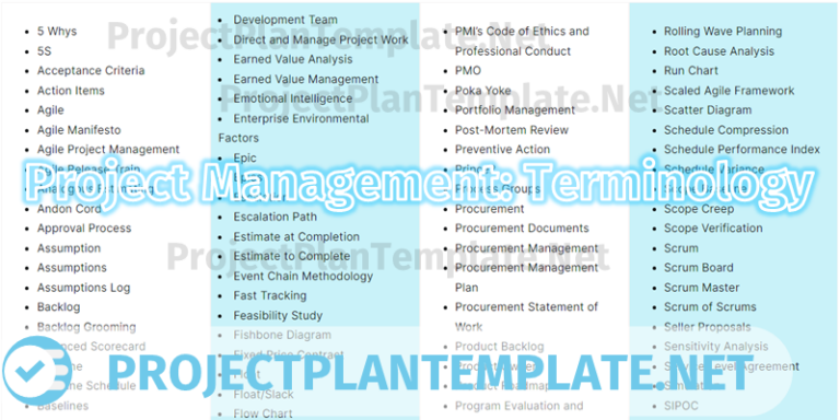 Comprehensive Guide to Project Management Terminologies - Project Plan ...